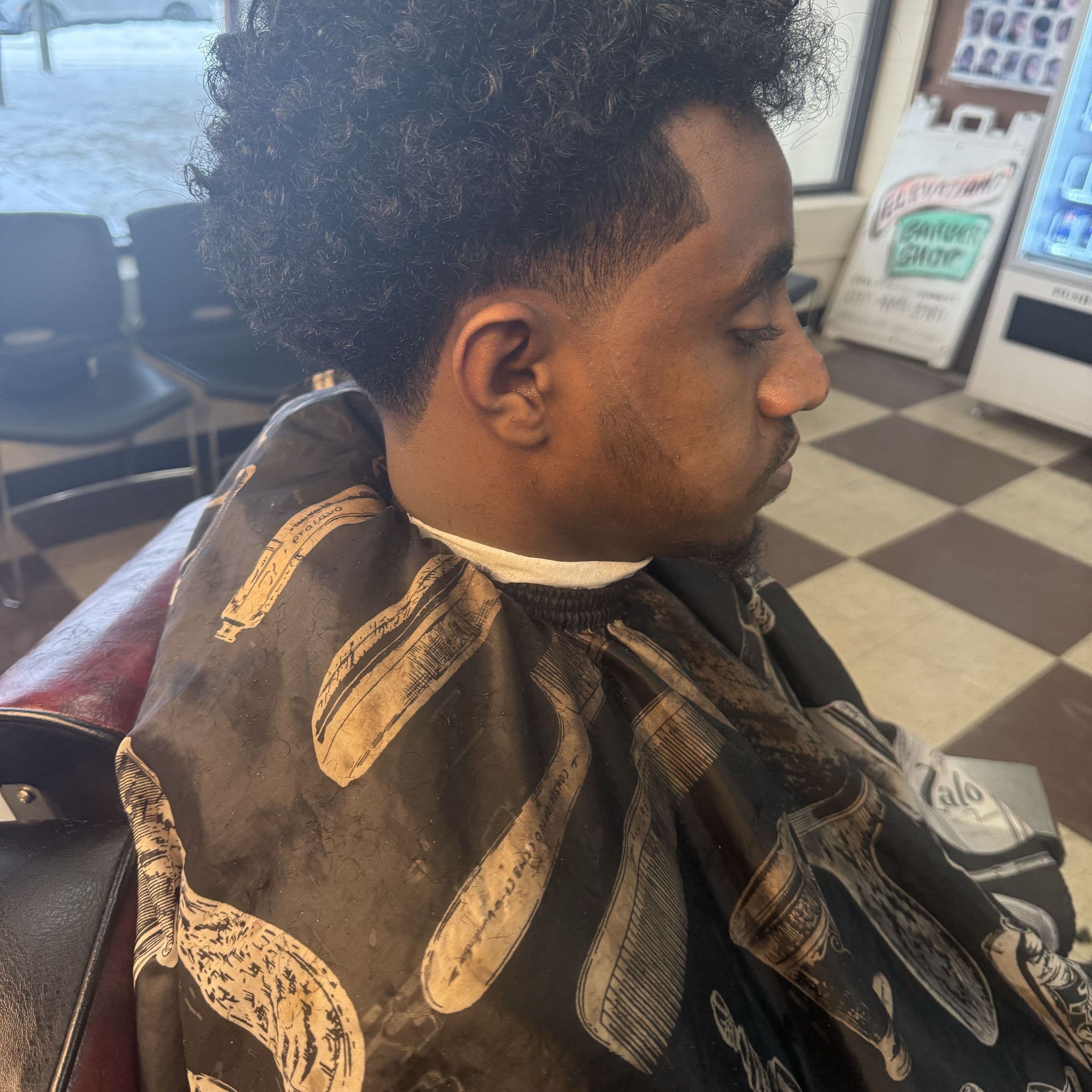 Finished haircut in the Elevations Barber Shop chair
